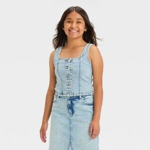Art Class Denim Corset Tank Top